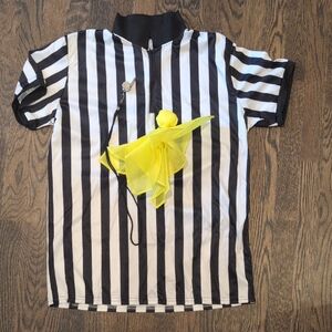 Black and White Striped Referee Costume
